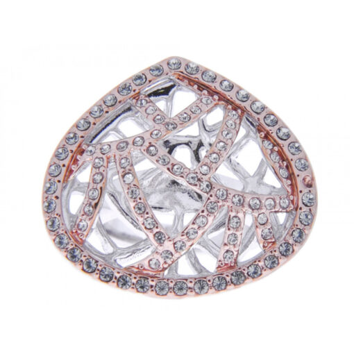 A Two Tone Ring with Swarovski Crystals