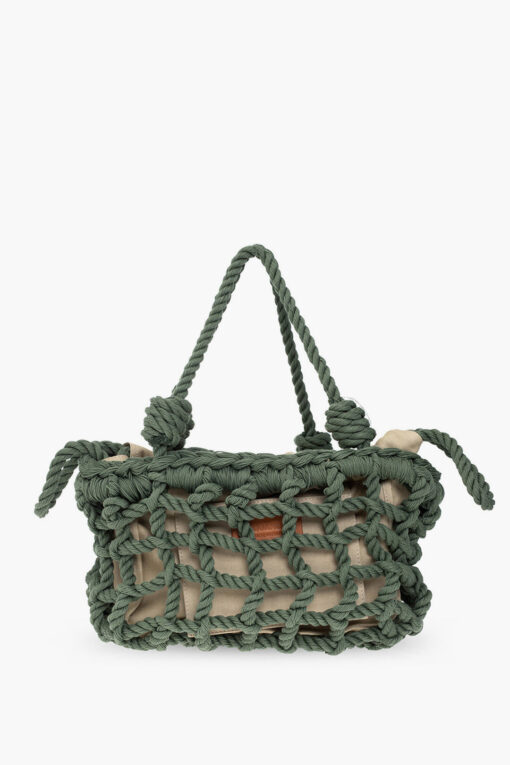 Dsquared2 Solid Color Bag with Braided Design and Removable Inner Pouch